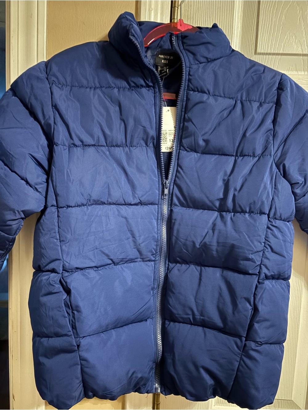 Forever 21 Kids Dark Navy Quilted Puffer Coat